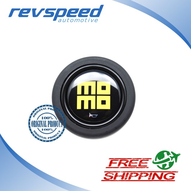 MOMO Heritage Steering Wheel Horn Button Black Yellow 58mm Genuine And