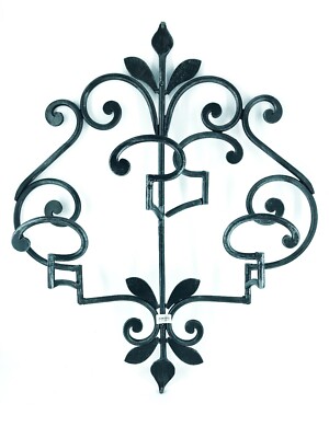 Vintage Effect Black Silver 3 Seater Wrought Iron Retractable Coat Hanger