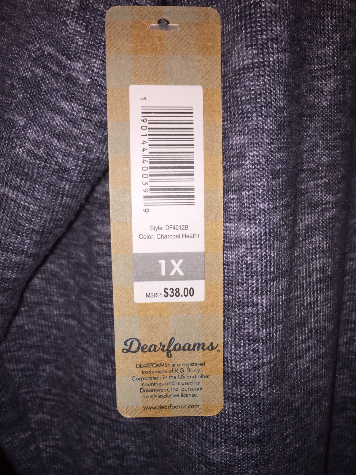 Dearfoams Plaid Pajama Set “Mama Bear” Size  1X Charcoal & Red Buffalo image 5