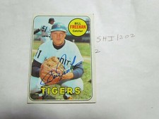 1969 Topps Bill Freehan Signed Baseball Card JSA Auction Certified 