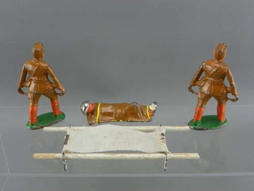 Vintage 1930s Manoil Barclay Lead WW1 3" Medics Wounded Stretch Toy Soldiers Set - Picture 5 of 7