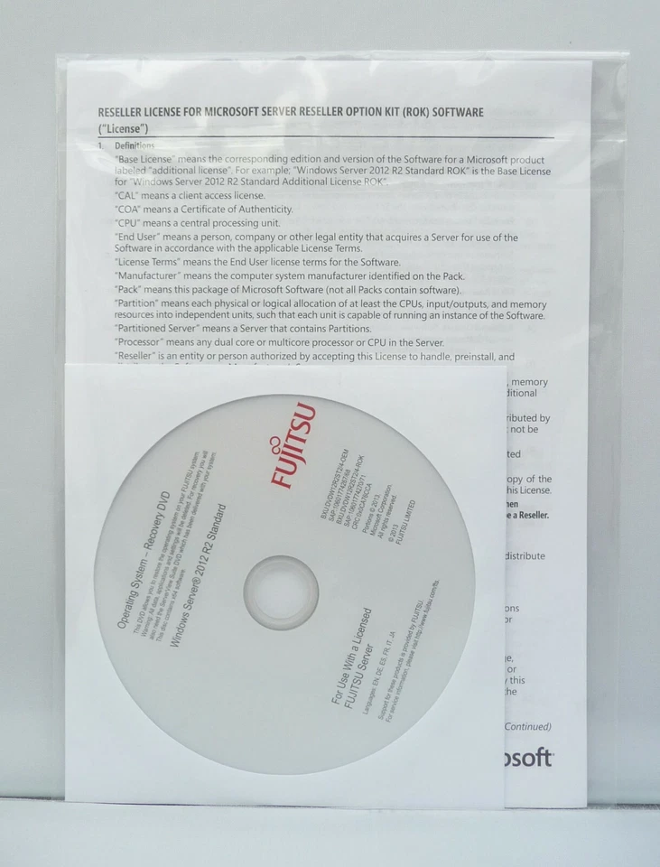 Microsoft Windows Server 2012 R2 Standard - Fujitsu-ROK - 2CPU/2VM - - Bild 2 von 3
