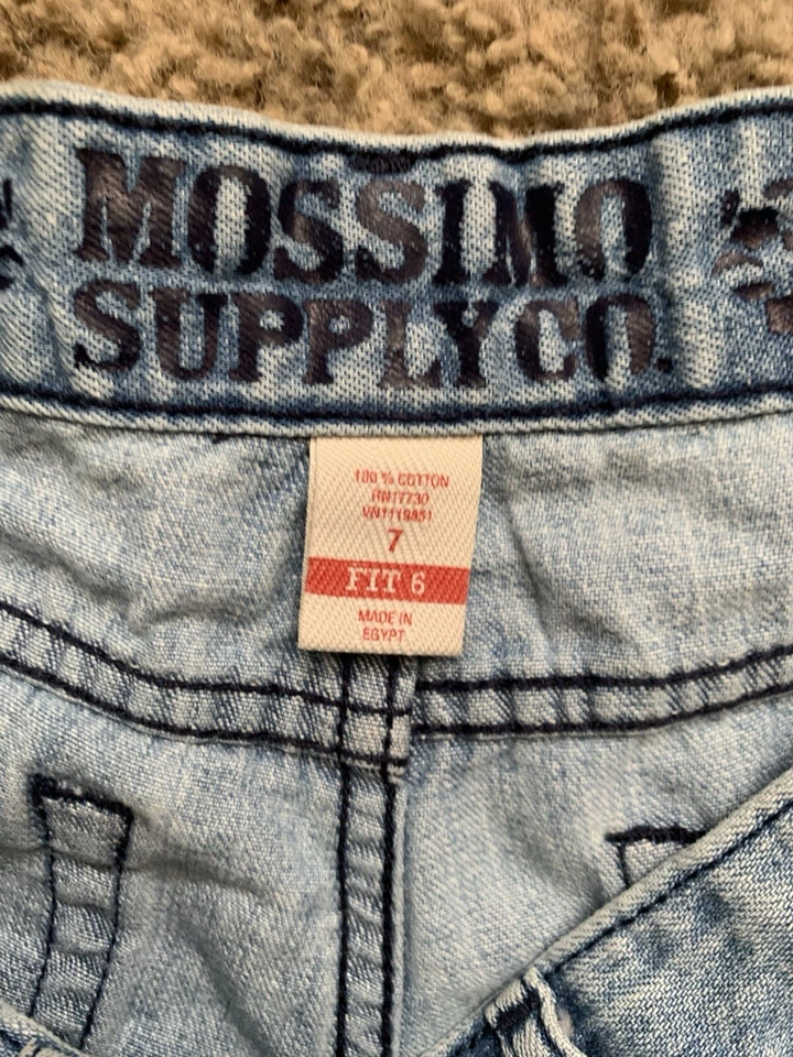 Pantalones Cortos Mossimo Supply Co Para Mujer 7 Calce 6 Azul Jean Lavado Ácido Denim Envejecido Foto 4 de 4