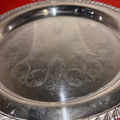 Vintage ONEIDA USA Silver Plated Ornate Design 10.25” Round