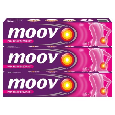 Pack Of 5 Moov Fast Pain Relief Cream Ayurvedic Formula Nilgiri Oil - 30g
