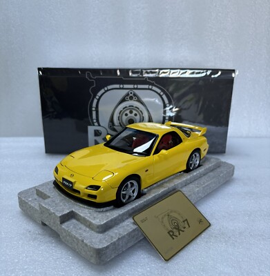 1/18 Polar Master Mazda RX-7 Yellow Diecast full open limited 