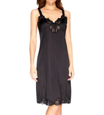 Antistatic adjustable strap lace inset full length slip S-6X choice of 3 colors