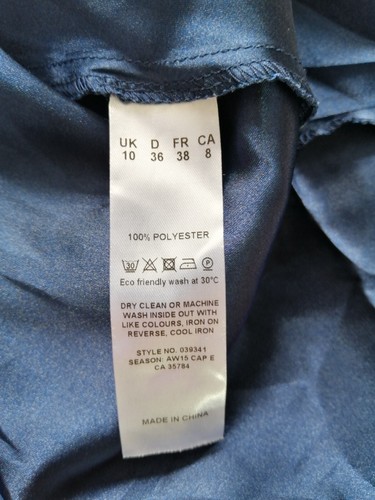 Jacques Vert Blue White Polka Dot Bias Cut Floaty Dress Mother of the Bride UK10 - Picture 8 of 8