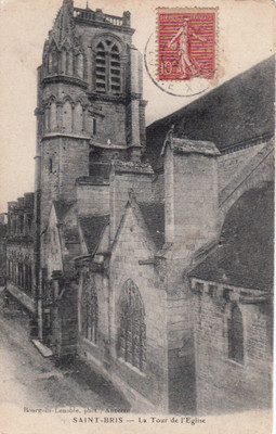 SAINT-BRIS la tour de l'église photo bourgoin-lenoble stamped 1907