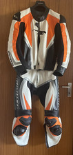 Motorrad Lederkombi Gimoto Aragon 2 2-Teiler Weiß/Schwarz/Orange KTM Style 48/50