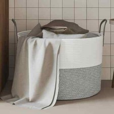  Storage Basket Grey and White Ø51x33  B1Z5