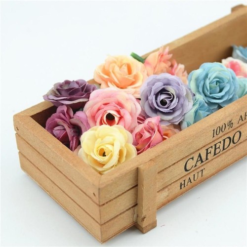 10 piezas 2,5 cm Mini Paño de Rosa Flor Artificial para Boda Fiesta Decoraciones del Hogar - Imagen 2 de 15