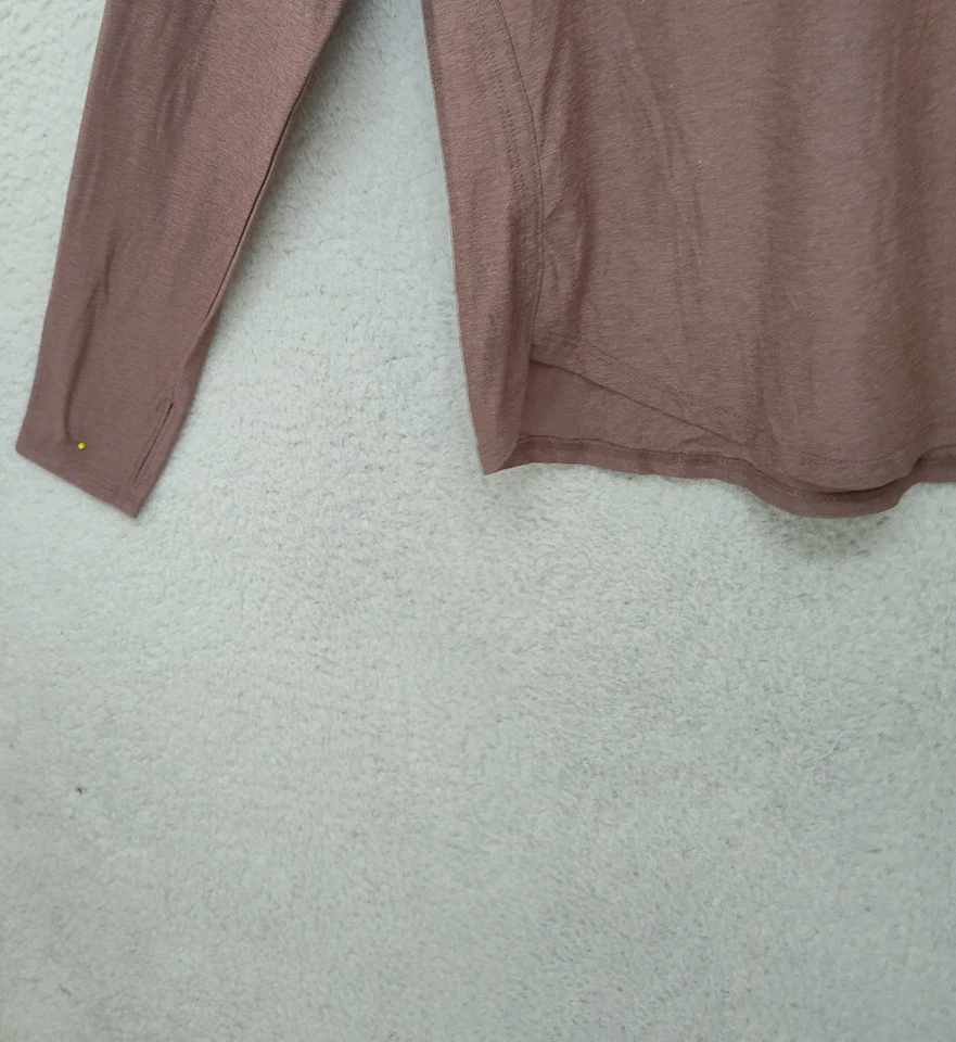 Old Navy Women Top Large Brown Poly Blend Long Sleeve Cloud Motion Go Dry Shirt - Image 4 of 4