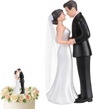 4.5' Wedding Bride and Groom Cake Topper Vintage Elegant Wedding Cake Topper Cou