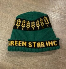 Vintage GREEN STAR INC Seed CORN Agricultural Farm Ag Knit BEANIE Winter Hat USA