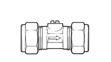 Isolating Valve Chrome for Tap Connectors 15mm, 15mm x 1/2" or 3/8" Flat Faced