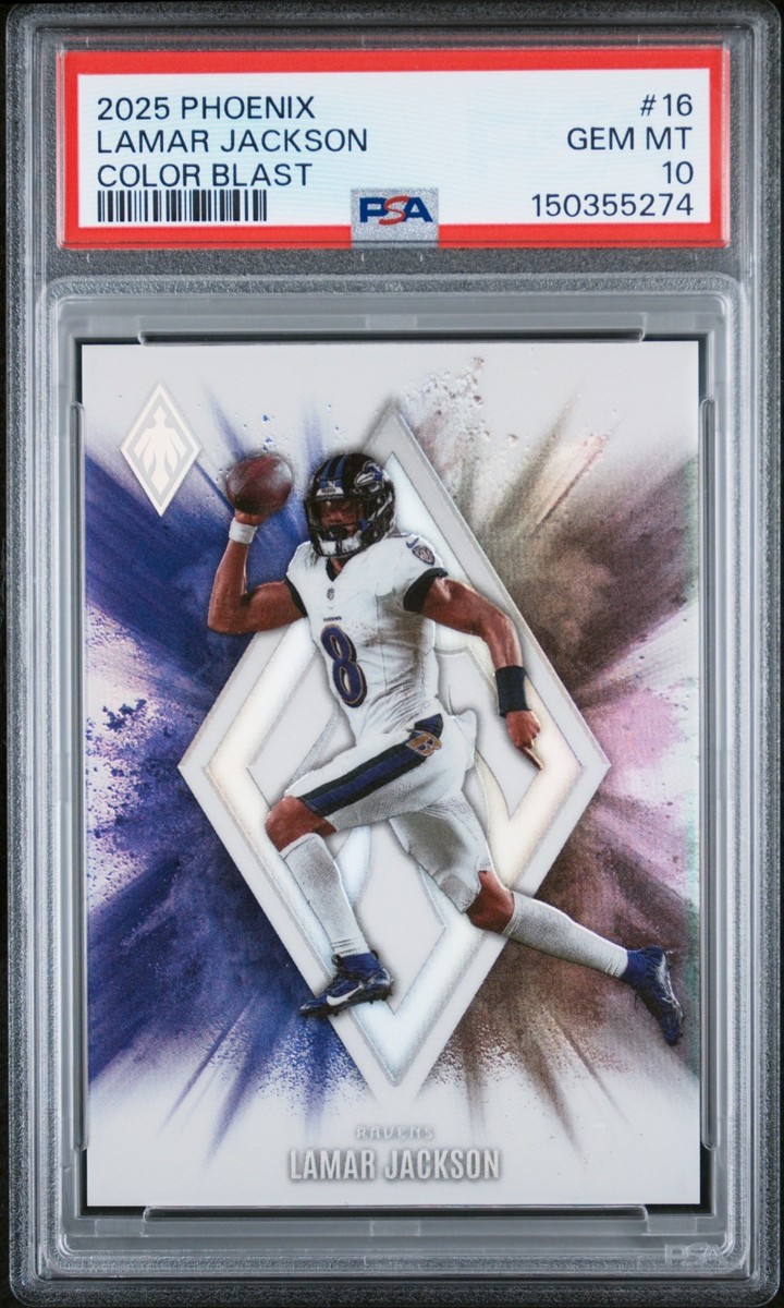 2025 Phoenix Lamar Jackson Color Blast SSP #16 Ravens PSA Gem MINT