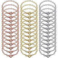 24 pieces bracelet chains bulk with ot toggle clasp alloy link chains