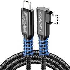 Thunderbolt5 Cable 4ft1.2M,USB4 C to C 90Degree Angle 80Gbps Braided Data Hig...
