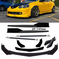 Front Rear Bumper Lip Spoiler Splitter Glossy Black Body For Acura Rsx 02-06