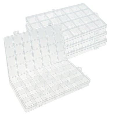 4Pcs 28 Grids Bead Organizer Box, Craft Organizers and Storage, Clear Bead St...