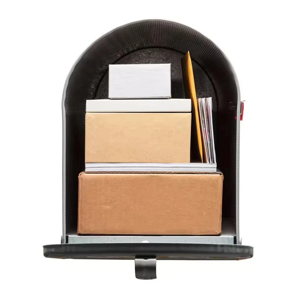 Buzón Stanley gris, extra grande, acero, montaje en poste Foto 2 de 3