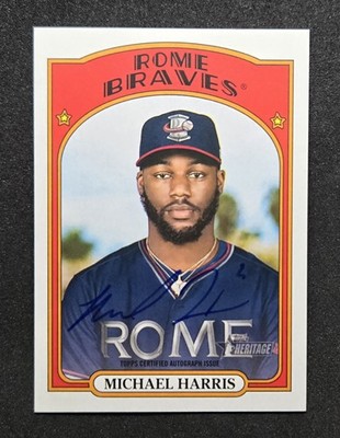 Michael Harris II 2021 Topps Heritage Minors Real One Auto Blue Ink #ROA-MH RC