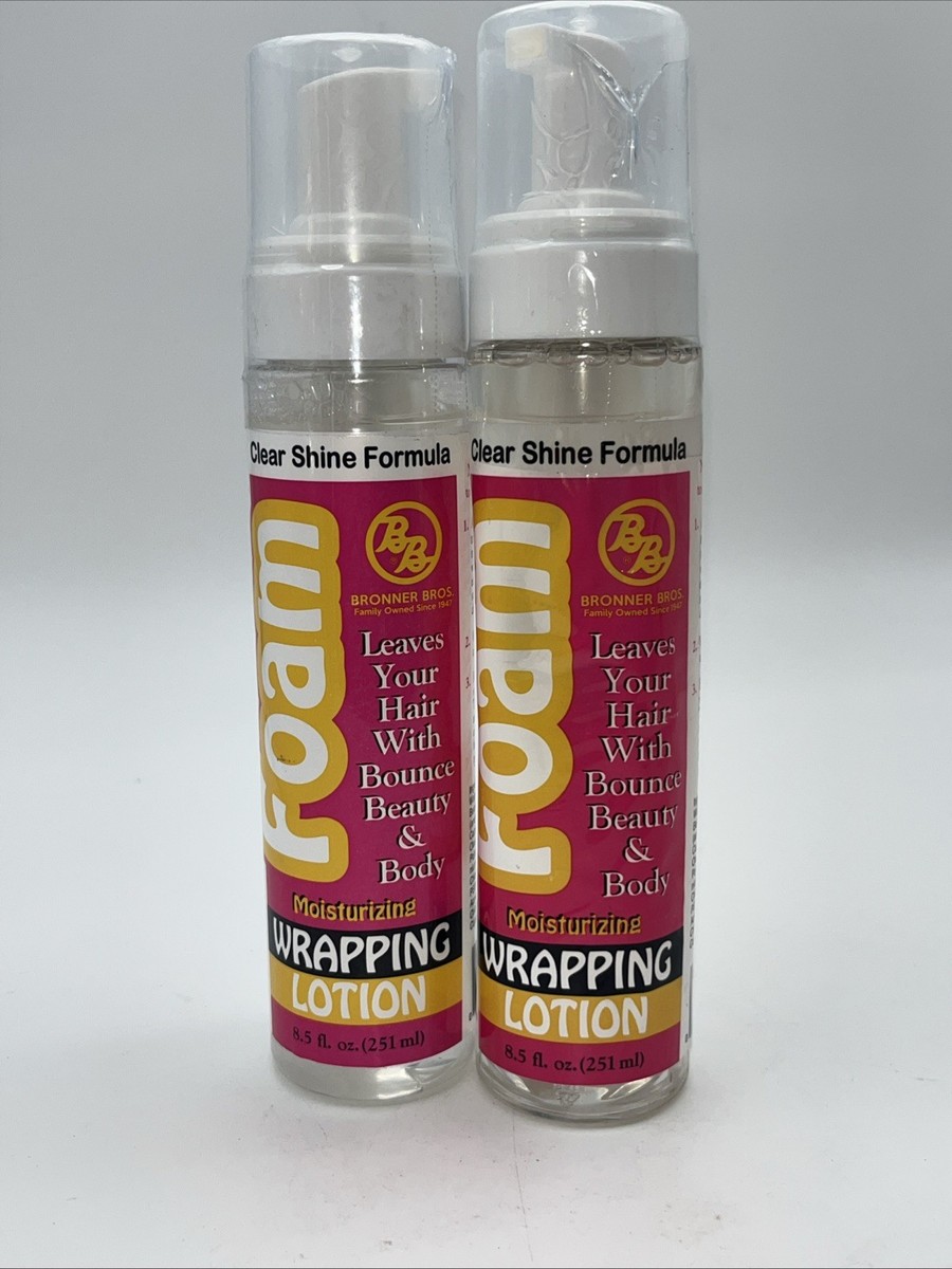 2pk Bronner Brothers Foam Wrapping Lotion Moisturizing Clear Shine