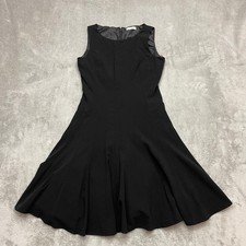 Calvin Klein Women's Black Solid Sleeveless Fit Flare Dress Size XS