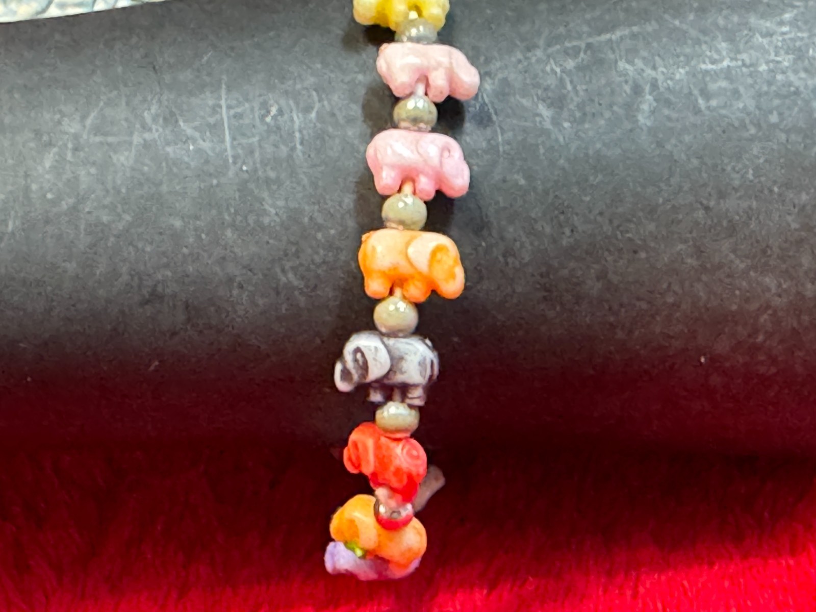 Tiny Multicolor Elephant Bead Stretch Bracelet - image 4