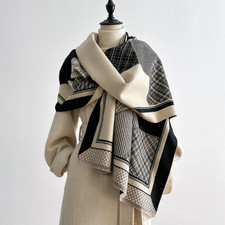 Autumn/Winter Luxury High-End Shawl for Women, Faux Cashmere Scarf, Thick and Wa