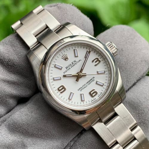 Rolex Oyster Perpetual 176200 Ladies White Dial Automatic Wris...