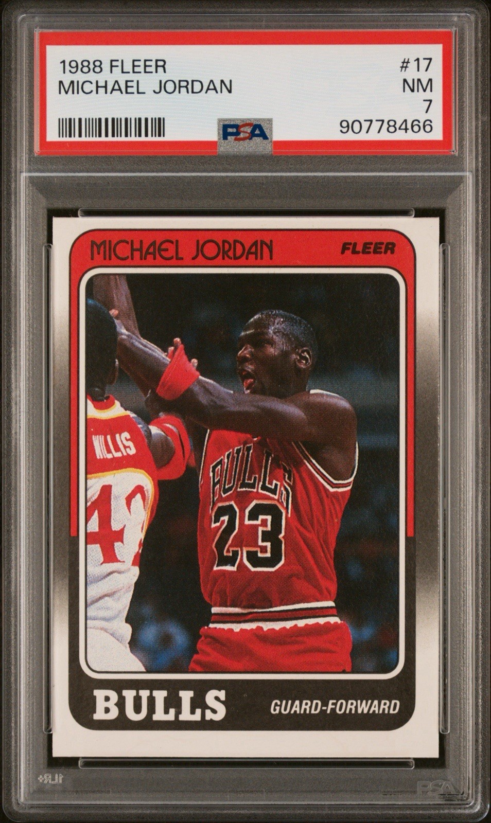 MICHAEL JORDAN PSA 7 1988-89 FLEER BASKETBALL #17 BULLS HOF