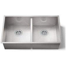 New Kohler K-3820-NA Vault Stainless Steel Double Basin Undermount Kitchen Sink