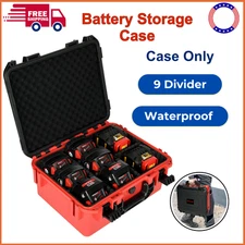 Battery Storage Case For Milwaukee M18: Waterproof Hard Carrying Case Organizer