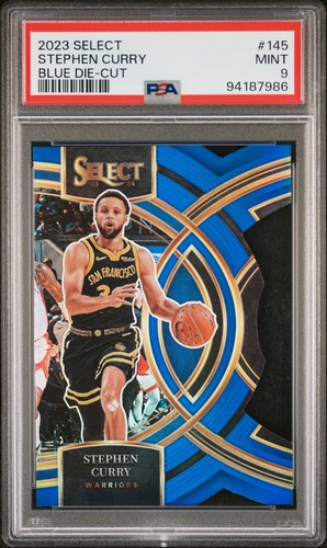 2023 Panini Select #145 Stephen Curry Die-Cut Blue Prizm PSA 9 #/249