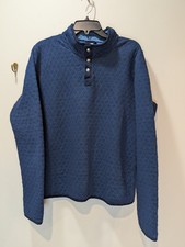 Marine Layer Men's Blue Corbet Quilted Reversible Pullover Size M