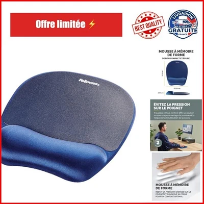 Fellowes Tapis de Souris Ergonomique Bleu avec Repose-Poignet - Photo 1/4