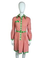 Vintage Oscar de la Renta Boutique Joseph Magnin Gingham Shirt Dress
