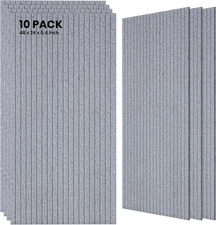 10 Pack Large Acoustic Panels,48 X 24 X 0.4 Inch Sound Proof Foam Panels for Wal