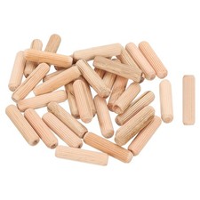 150Pcs 2/5" x 1-4/7" Wooden Dowel Pins, Furniture Woodwork Grooved Fluted Pin