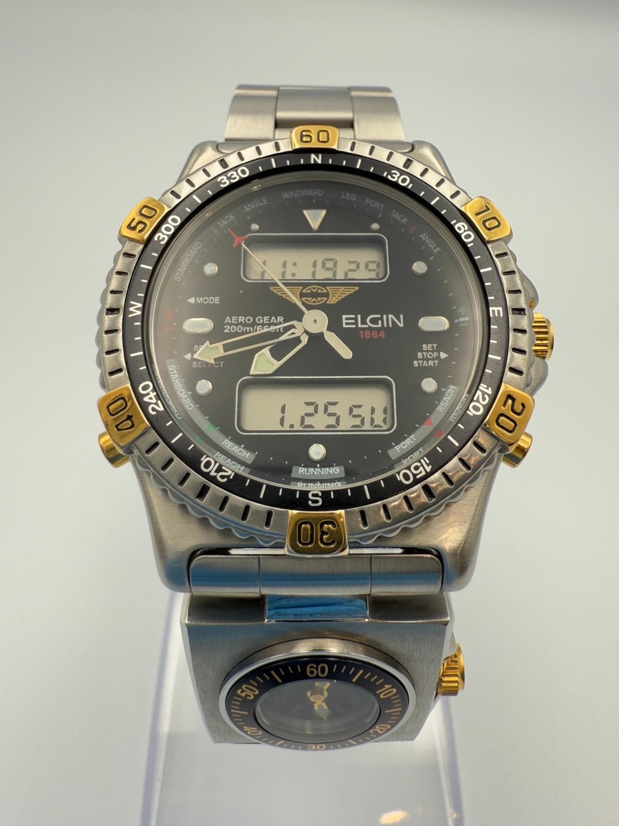 ELGIN AERO GEAR Stealth FK-930E Ana-Digi Quartz USA Air Force 
