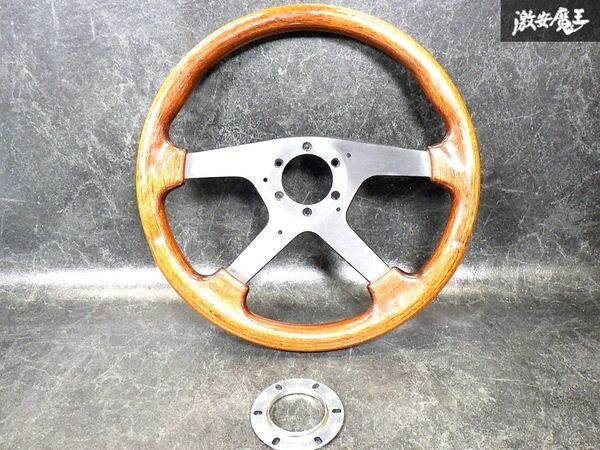 Momo Steering Wheel Wood Grain Approx. 35cm Length USED FROM JAPAN