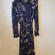 Tommy Hilfiger Long Sleeve Smocked-Waist Floral Print Midi Dress