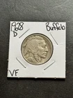 1928 D Buffalo Nickel VF Very Fine Better Date US 5c Type Coin (Raw19078)