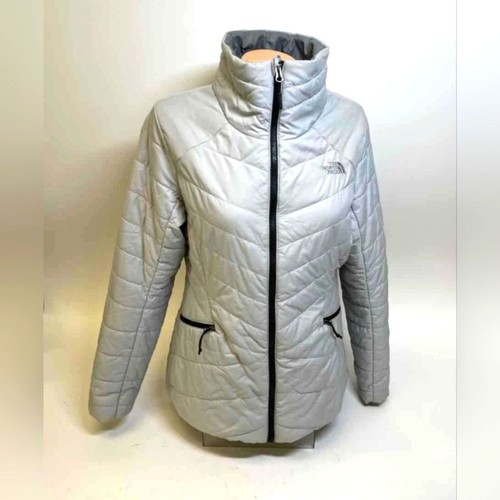 North Face Gray Silver Puffer Quilted Coat Puffer Quilted Jacket Women Large