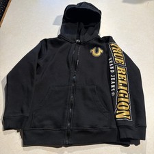 True Religion Hoodie Black / Gold Size Youth Small 8 Boys Girls