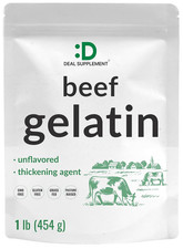Unflavored Beef Gelatin Powder, 1Lb Grass Fed Pasture Raised Bovine Natura