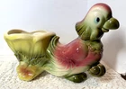 Vintage Hull Pottery Parrot Pulling Cart Planter