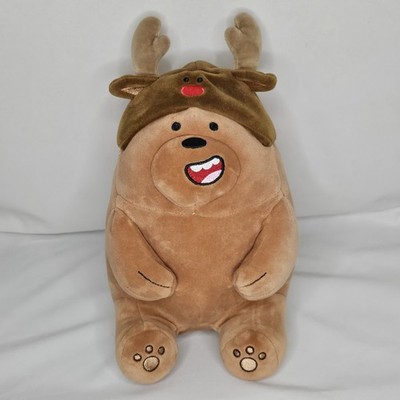 Miniso We Bear Bear Special Edition Plush Toy Grizz Grizzly Reindeer Antlers 10''